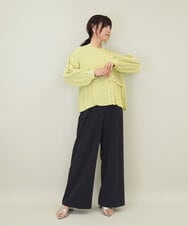 ZMBGE29128 al'aise modulation(アレーズモジュレーション) プリーツヘムノーカラーブラウス イエロー