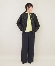 ZMBGE29128 al'aise modulation(アレーズモジュレーション) プリーツヘムノーカラーブラウス イエロー