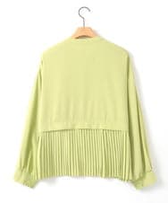 ZMBGE29128 al'aise modulation(アレーズモジュレーション) プリーツヘムノーカラーブラウス イエロー