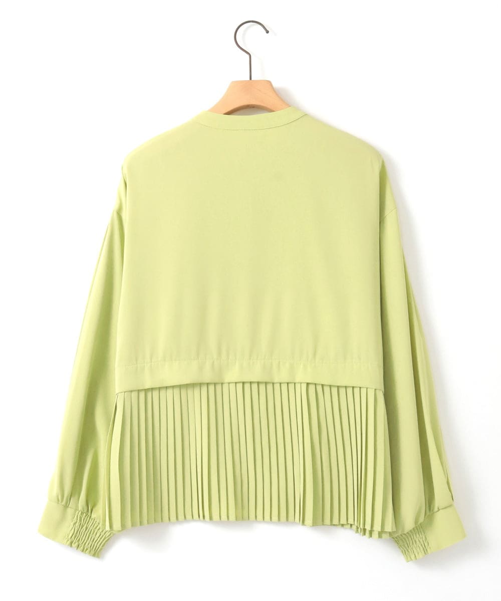 ZMBGE29128 al'aise modulation(アレーズモジュレーション) プリーツヘムノーカラーブラウス イエロー