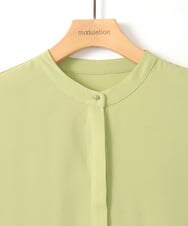 ZMBGE29128 al'aise modulation(アレーズモジュレーション) プリーツヘムノーカラーブラウス イエロー