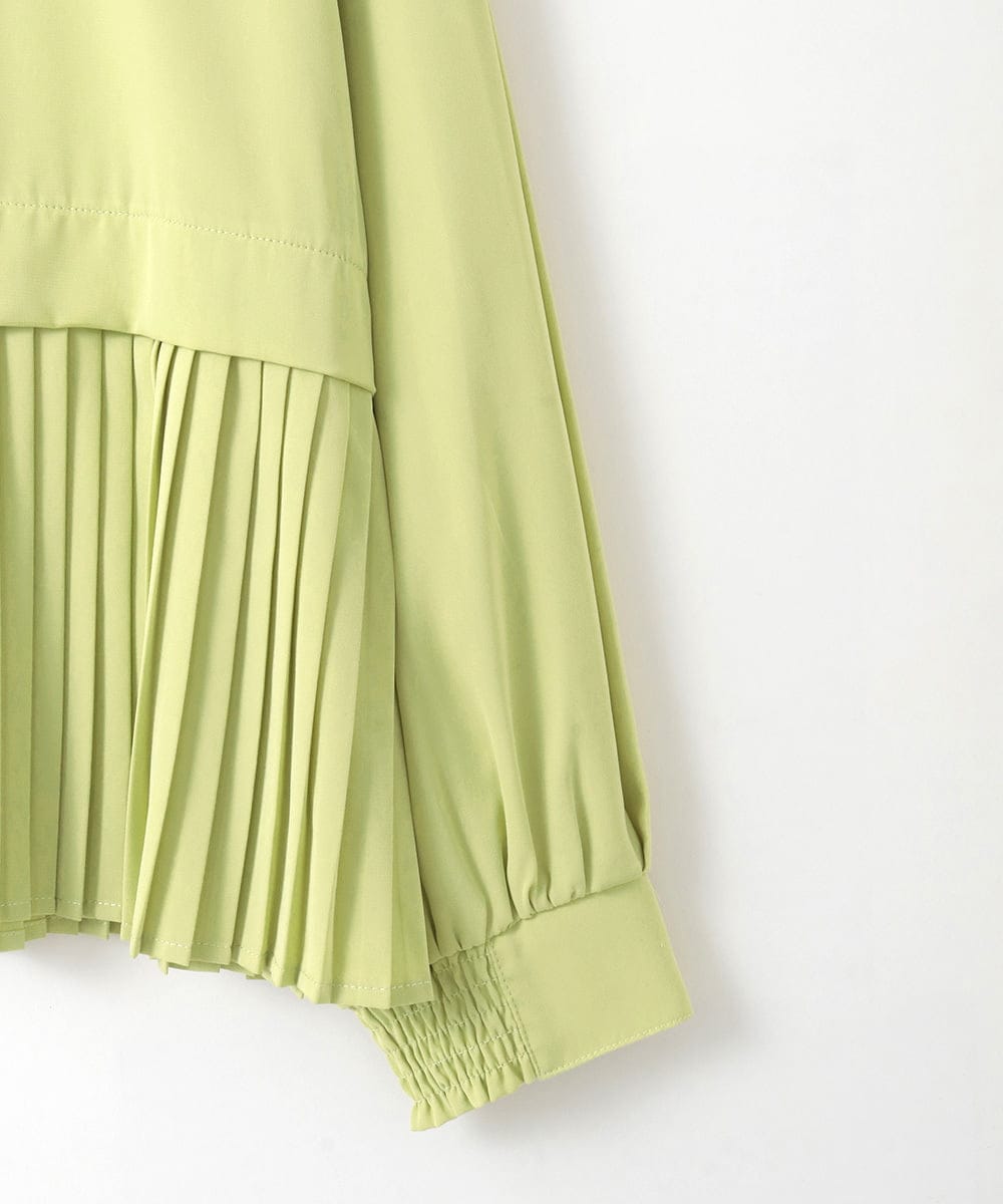 ZMBGE29128 al'aise modulation(アレーズモジュレーション) プリーツヘムノーカラーブラウス イエロー