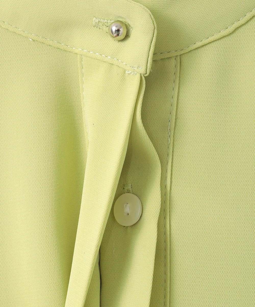 ZMBGE29128 al'aise modulation(アレーズモジュレーション) プリーツヘムノーカラーブラウス イエロー