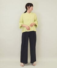 ZMBGE29128 al'aise modulation(アレーズモジュレーション) プリーツヘムノーカラーブラウス イエロー