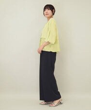 ZMBGE29128 al'aise modulation(アレーズモジュレーション) プリーツヘムノーカラーブラウス イエロー