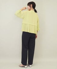 ZMBGE29128 al'aise modulation(アレーズモジュレーション) プリーツヘムノーカラーブラウス イエロー