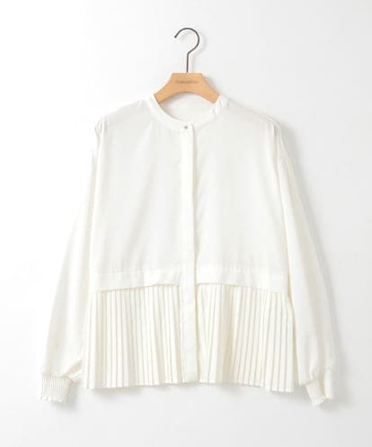 ZMBGE29128 al'aise modulation プリーツヘムノーカラーブラウス