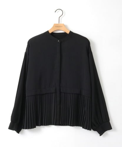 ZMBGE29128 al'aise modulation プリーツヘムノーカラーブラウス
