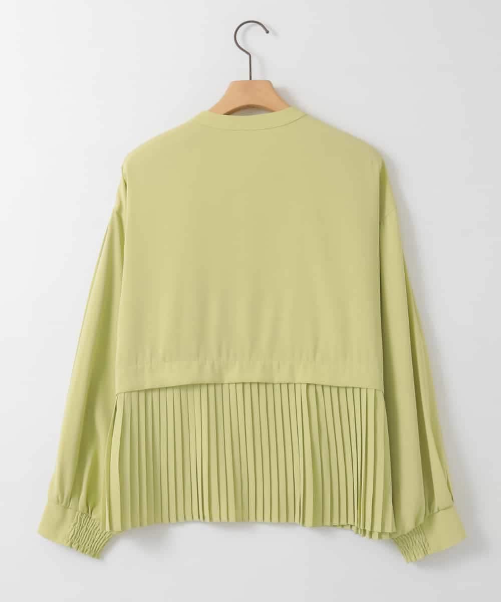 ZMBGE29128 al'aise modulation(アレーズモジュレーション) プリーツヘムノーカラーブラウス イエロー