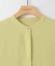 ZMBGE29128 al'aise modulation(アレーズモジュレーション) プリーツヘムノーカラーブラウス イエロー