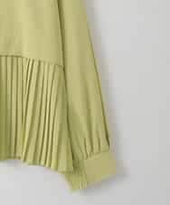 ZMBGE29128 al'aise modulation(アレーズモジュレーション) プリーツヘムノーカラーブラウス イエロー