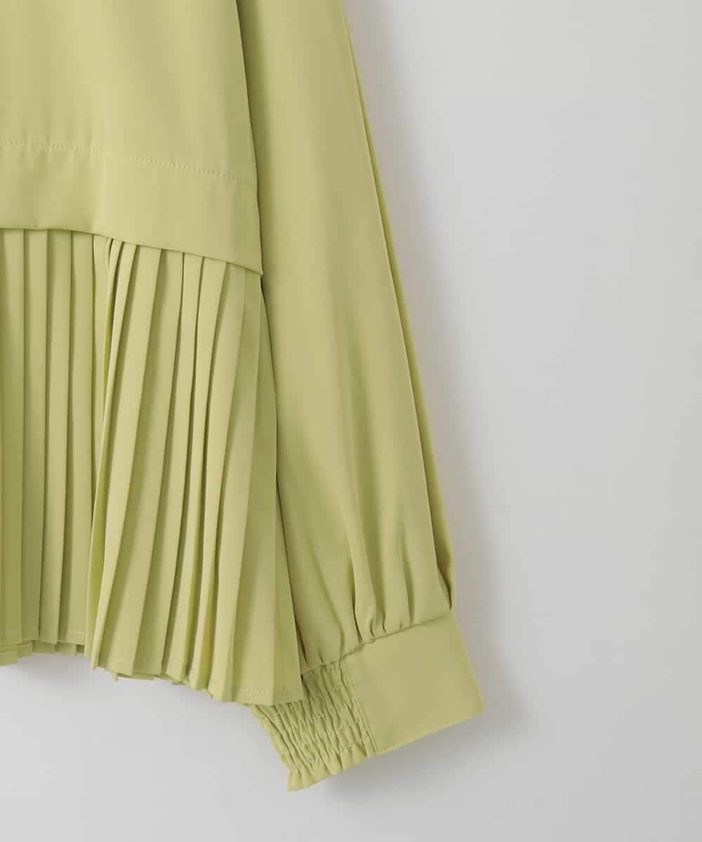 ZMBGE29128 al'aise modulation(アレーズモジュレーション) プリーツヘムノーカラーブラウス イエロー