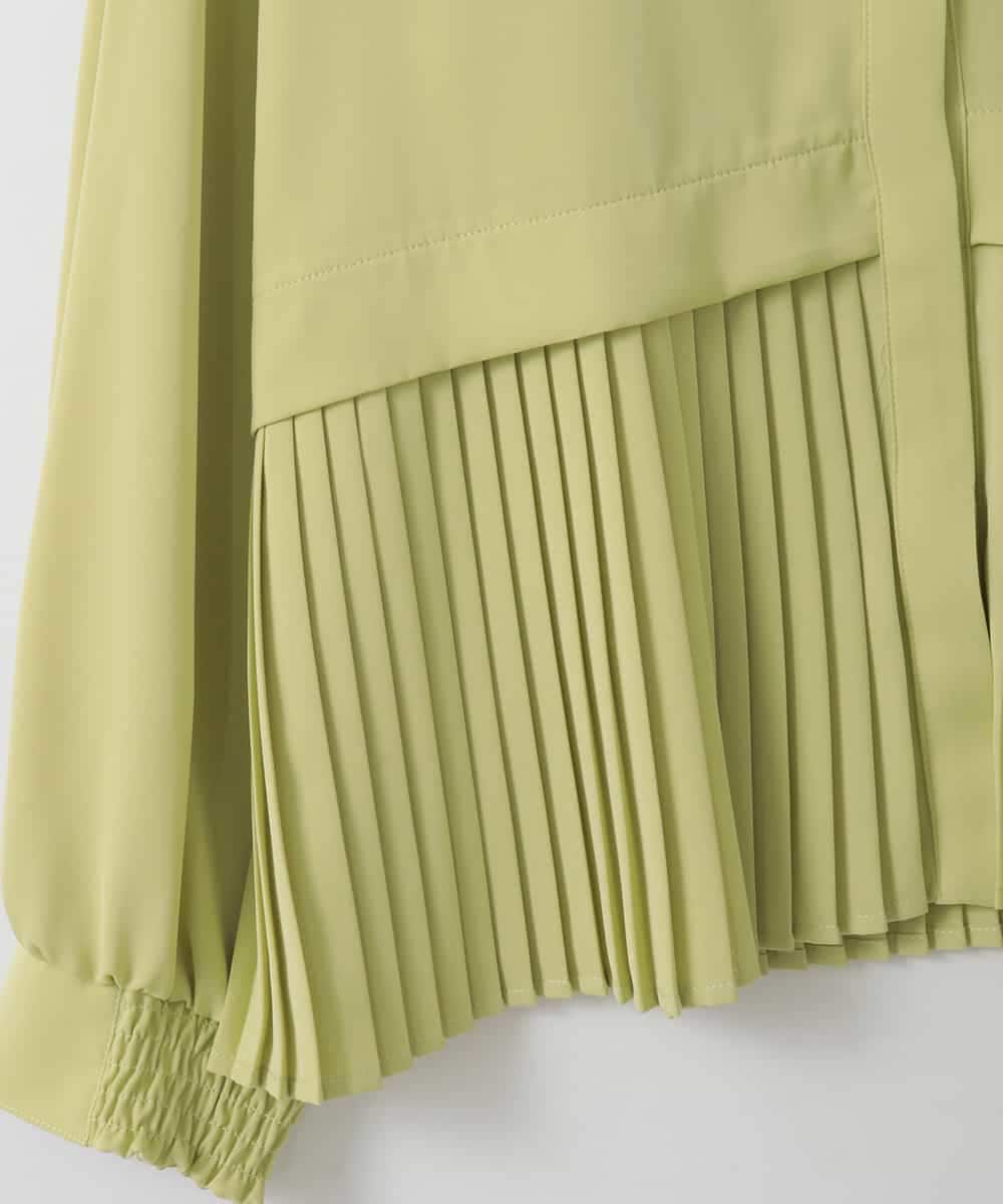 ZMBGE29128 al'aise modulation(アレーズモジュレーション) プリーツヘムノーカラーブラウス イエロー