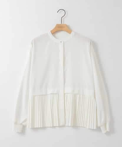 ZMBGE29128 al'aise modulation プリーツヘムノーカラーブラウス