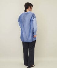 ZMBGE30145 al'aise modulation(アレーズモジュレーション) 配色ストライプドロストシャツ ブルー