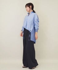 ZMBGE30145 al'aise modulation(アレーズモジュレーション) 配色ストライプドロストシャツ ブルー