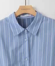 ZMBGE30145 al'aise modulation(アレーズモジュレーション) 配色ストライプドロストシャツ ブルー