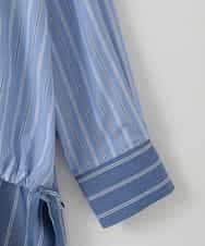 ZMBGE30145 al'aise modulation(アレーズモジュレーション) 配色ストライプドロストシャツ ブルー