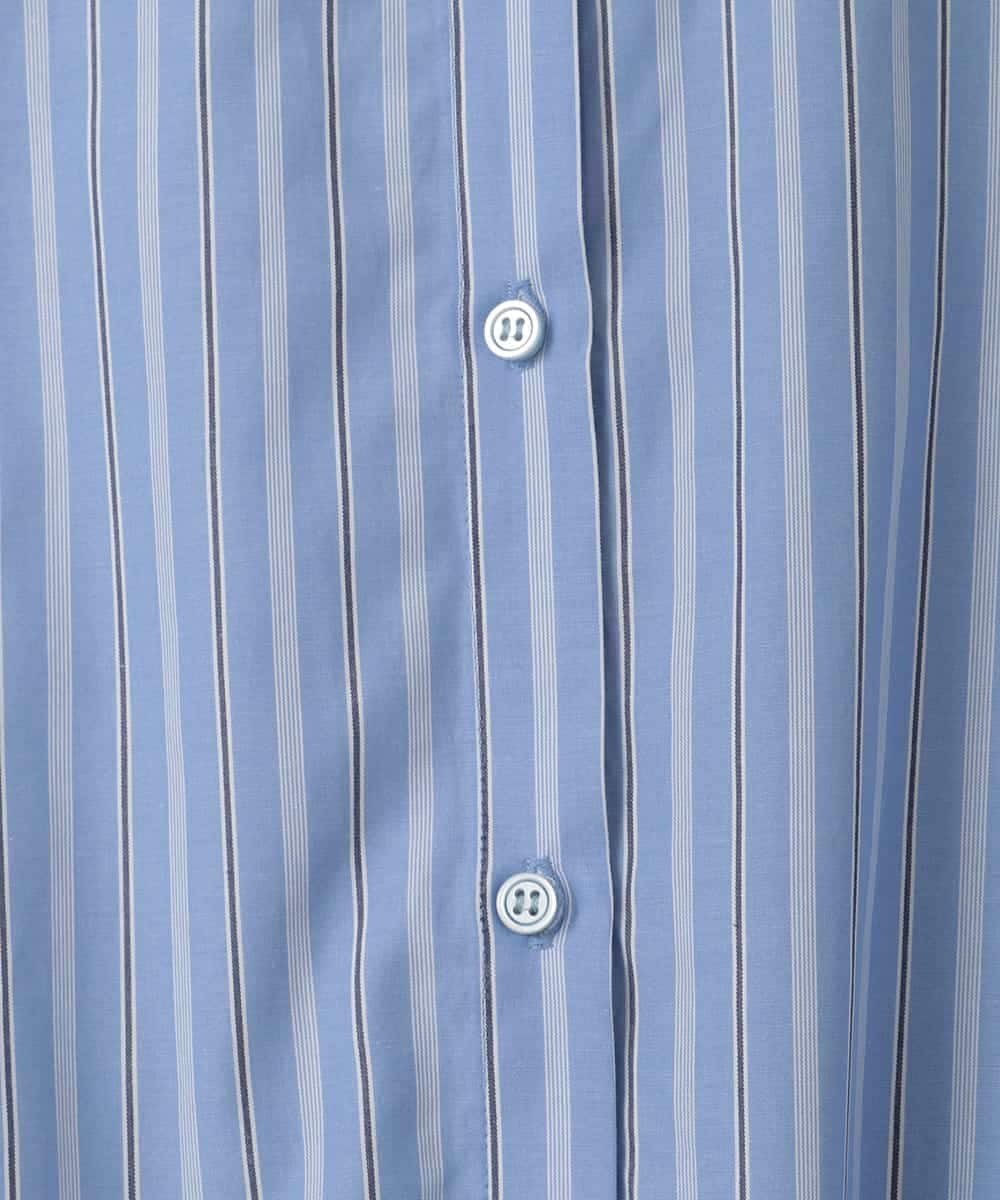 ZMBGE30145 al'aise modulation(アレーズモジュレーション) 配色ストライプドロストシャツ ブルー