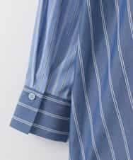 ZMBGE30145 al'aise modulation(アレーズモジュレーション) 配色ストライプドロストシャツ ブルー