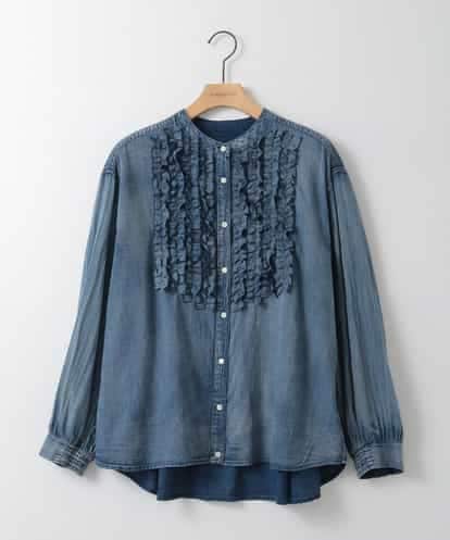 ZMBGE32168 al'aise modulation デニムライクフロントフリルブラウス