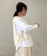 ZMBGE33098 al'aise modulation(アレーズモジュレーション) 【洗える】コード刺繍サイドリボンジレ ホワイト