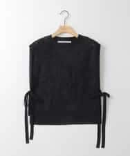 ZMBGE33098 al'aise modulation(アレーズモジュレーション) 【洗える】コード刺繍サイドリボンジレ ブラック