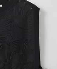 ZMBGE33098 al'aise modulation(アレーズモジュレーション) 【洗える】コード刺繍サイドリボンジレ ブラック