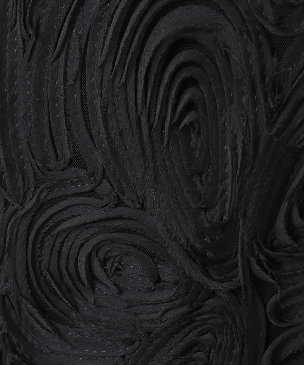 ZMBGE33098 al'aise modulation(アレーズモジュレーション) 【洗える】コード刺繍サイドリボンジレ ブラック