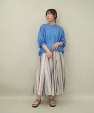 ZMBGE34128 al'aise modulation(アレーズモジュレーション) クルーネックシアーブラウス ライトブルー