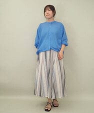 ZMBGE34128 al'aise modulation(アレーズモジュレーション) クルーネックシアーブラウス ライトブルー