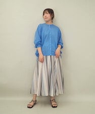 ZMBGE34128 al'aise modulation(アレーズモジュレーション) クルーネックシアーブラウス ライトブルー