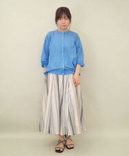 ZMBGE34128 al'aise modulation(アレーズモジュレーション) クルーネックシアーブラウス ライトブルー