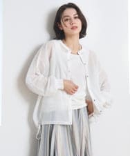 ZMBGE34128 al'aise modulation(アレーズモジュレーション) クルーネックシアーブラウス ホワイト