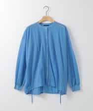 ZMBGE34128 al'aise modulation(アレーズモジュレーション) クルーネックシアーブラウス ライトブルー