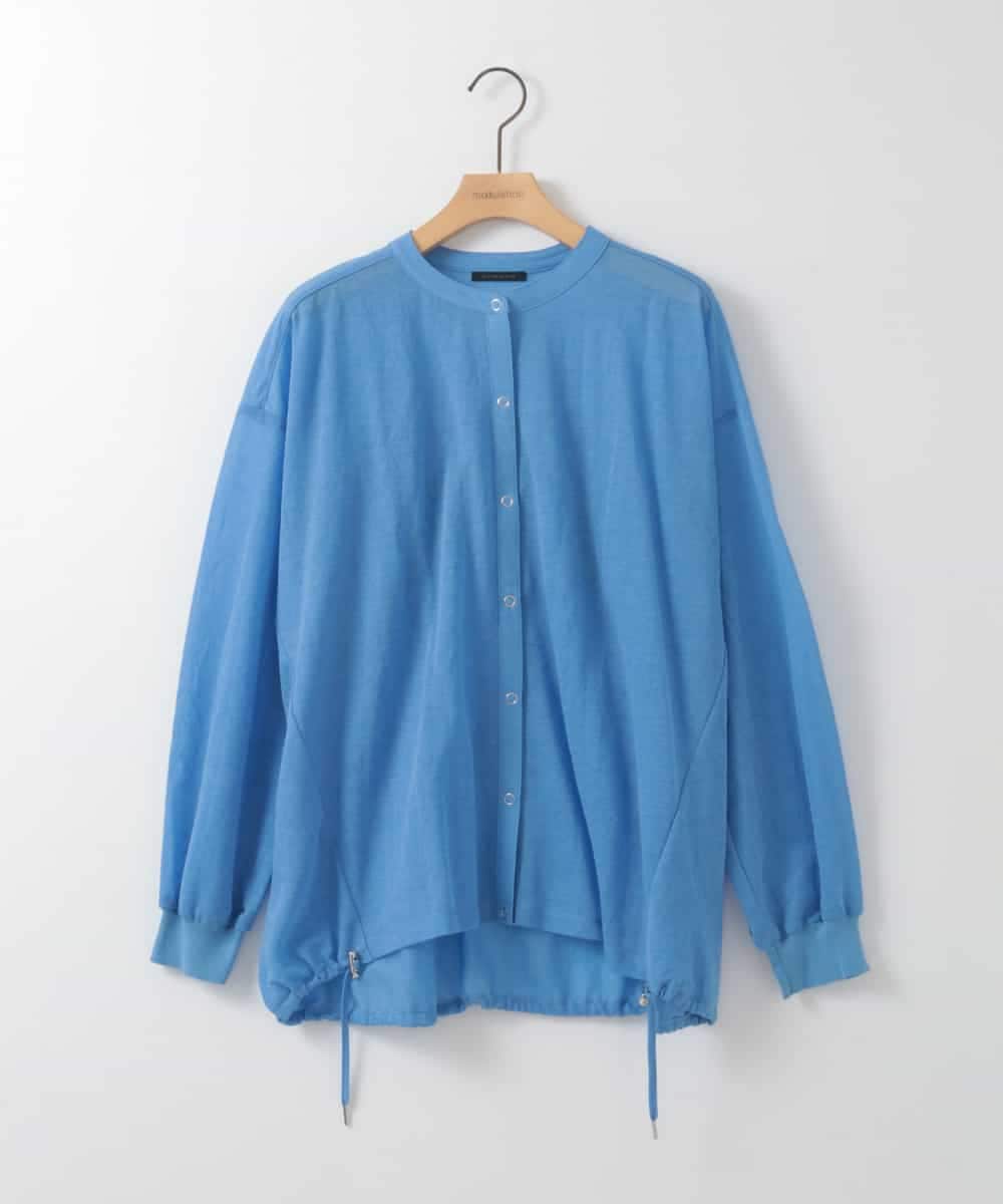 ZMBGE34128 al'aise modulation(アレーズモジュレーション) クルーネックシアーブラウス ライトブルー