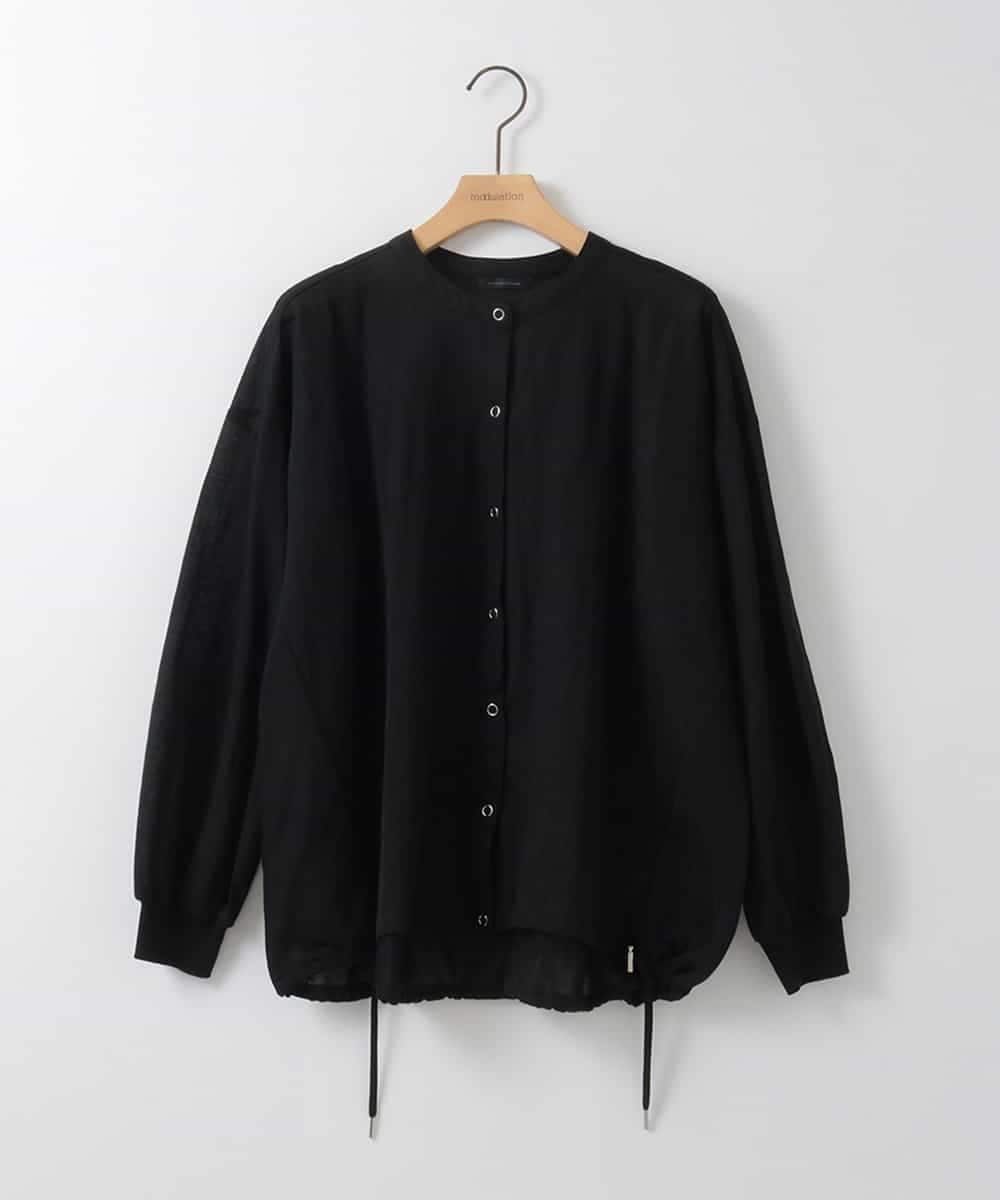 ZMBGE34128 al'aise modulation(アレーズモジュレーション) クルーネックシアーブラウス ブラック