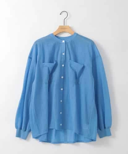 ZMBGE35128 al'aise modulation コットンシアーバンドカラーシャツ