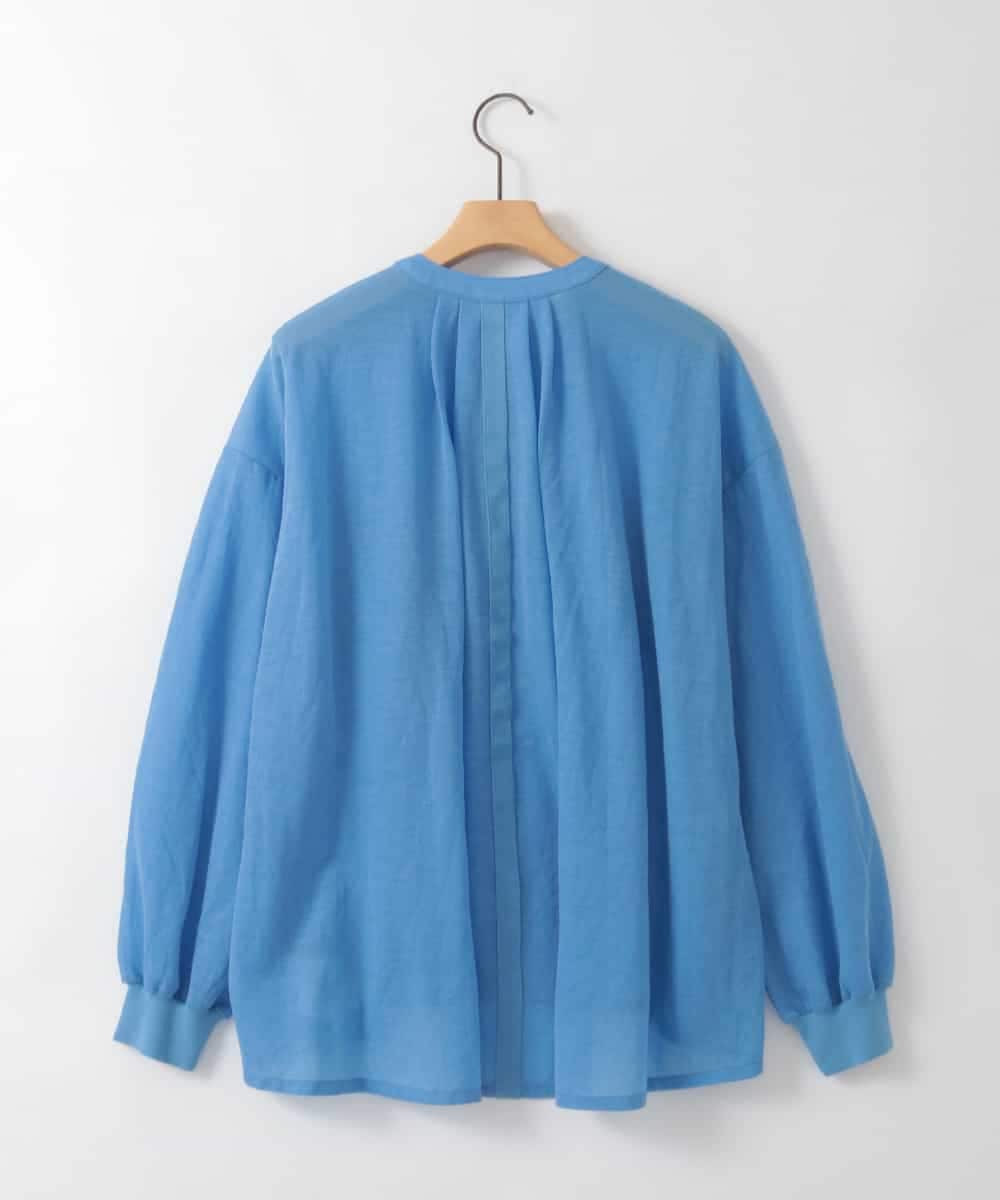 ZMBGE35128 al'aise modulation(アレーズモジュレーション) コットンシアーバンドカラーシャツ ライトブルー