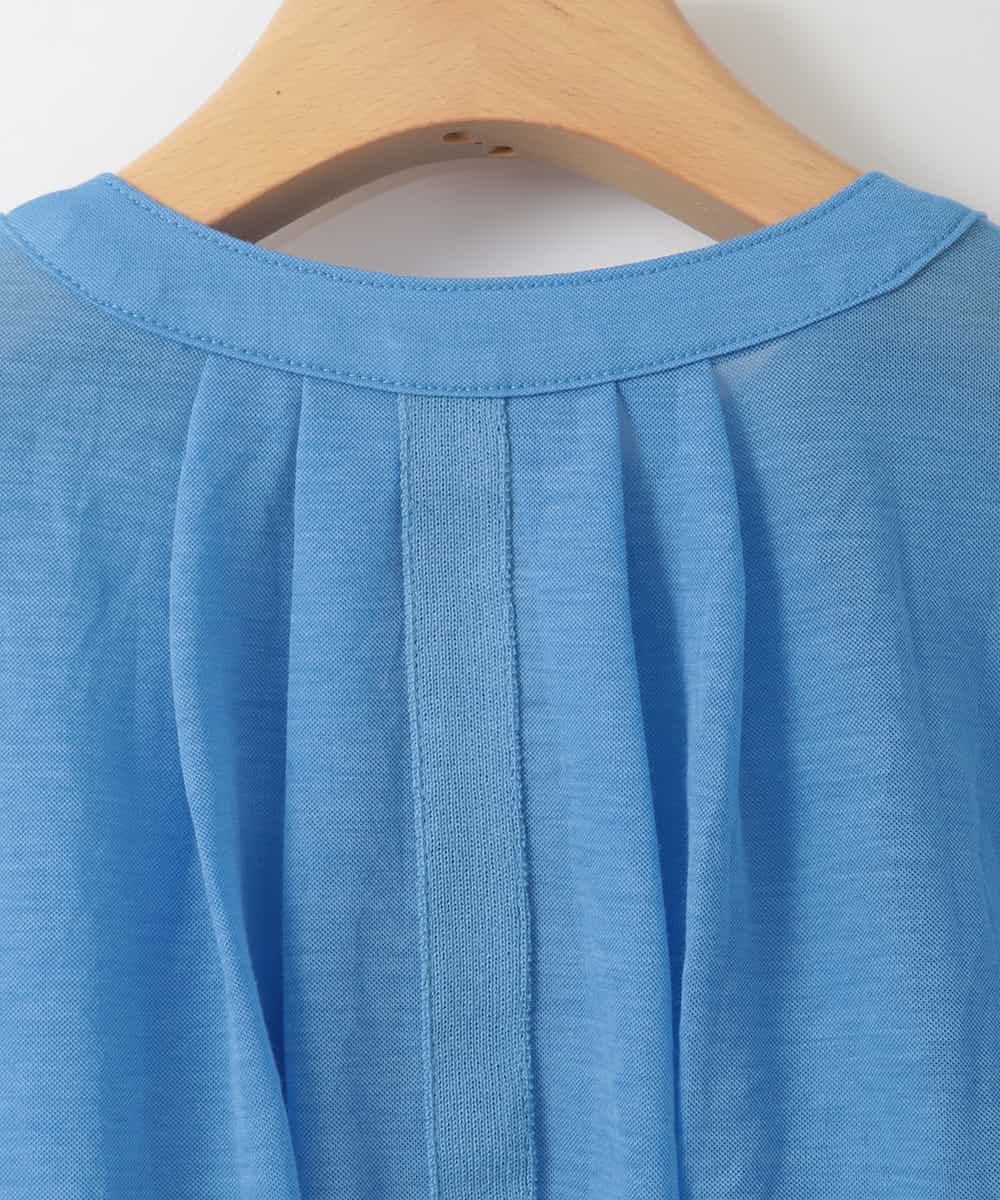 ZMBGE35128 al'aise modulation(アレーズモジュレーション) コットンシアーバンドカラーシャツ ライトブルー