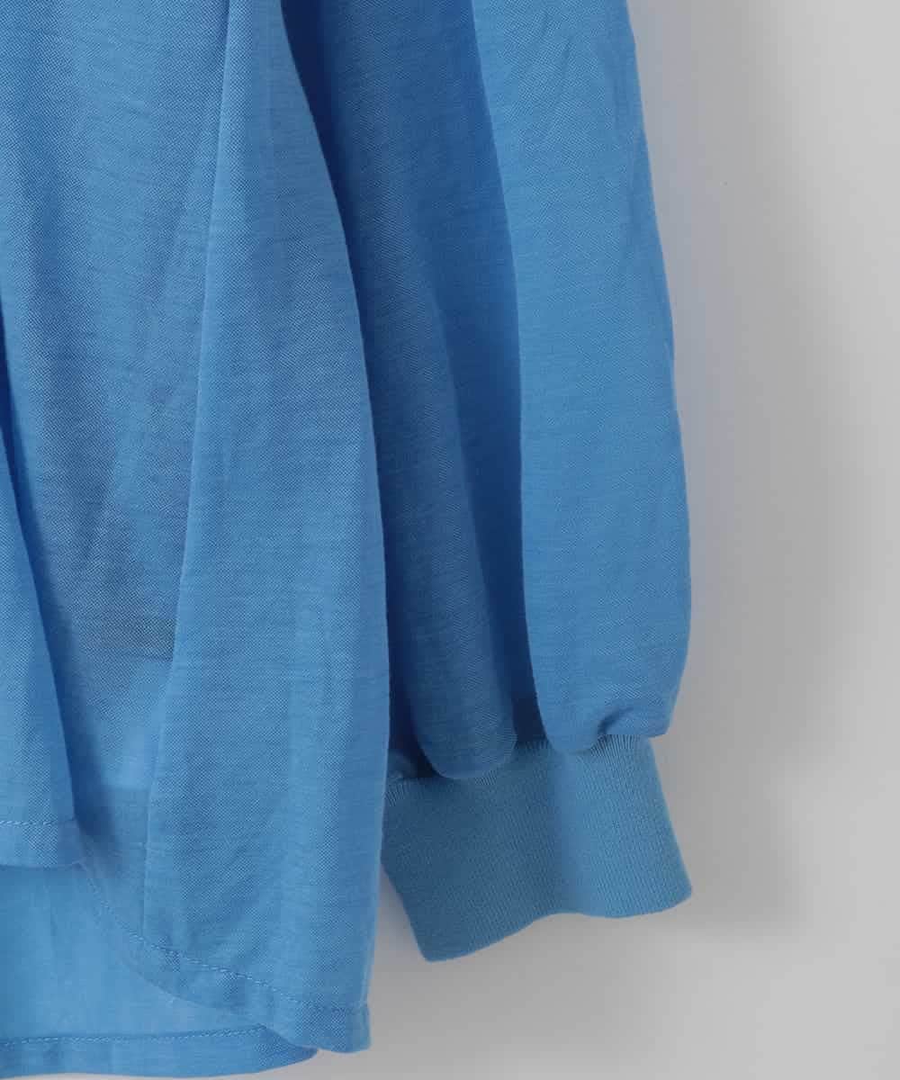 ZMBGE35128 al'aise modulation(アレーズモジュレーション) コットンシアーバンドカラーシャツ ライトブルー