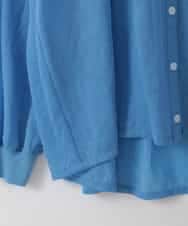 ZMBGE35128 al'aise modulation(アレーズモジュレーション) コットンシアーバンドカラーシャツ ライトブルー