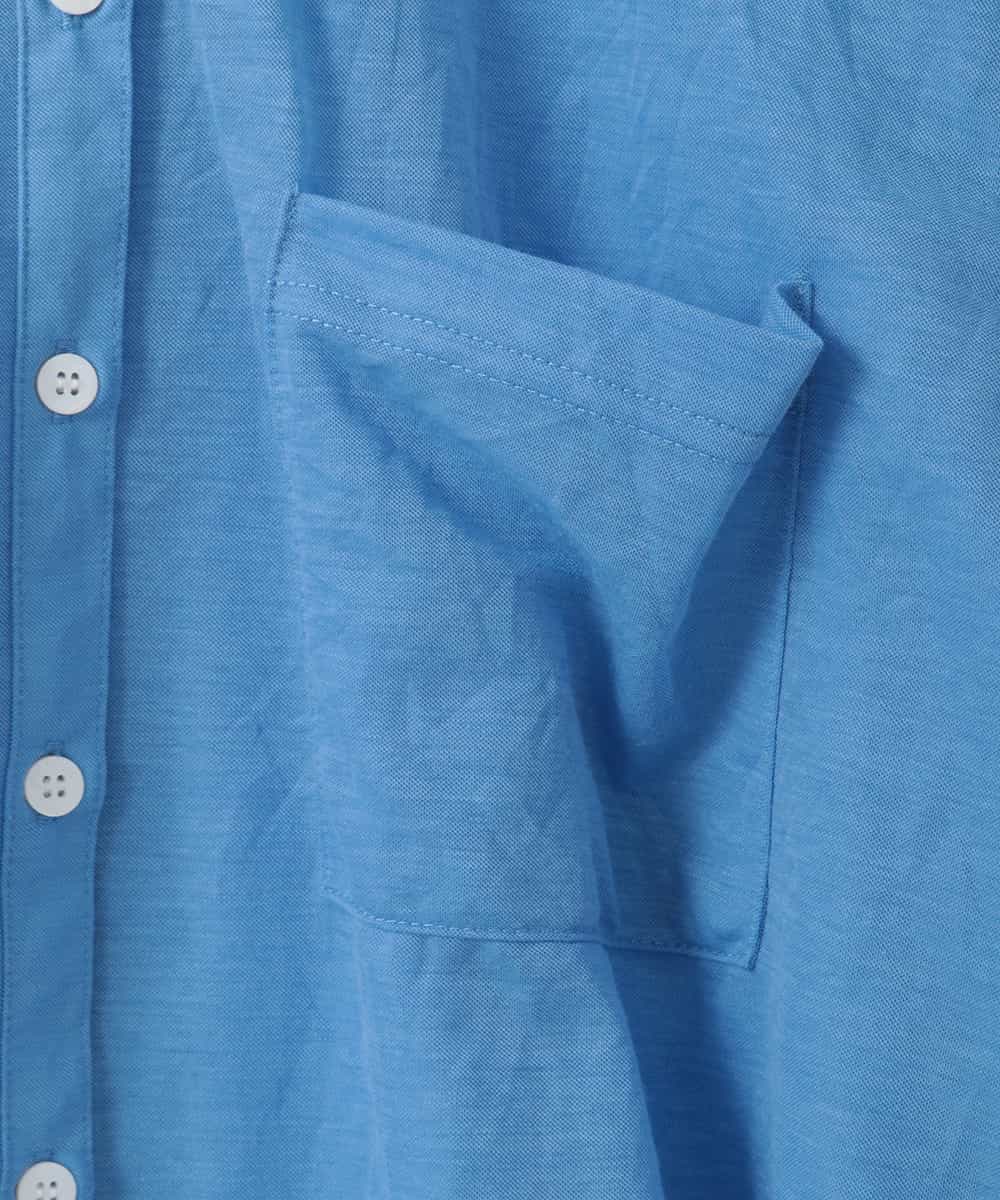 ZMBGE35128 al'aise modulation(アレーズモジュレーション) コットンシアーバンドカラーシャツ ライトブルー