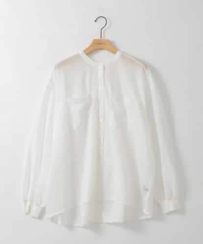 ZMBGE35128 al'aise modulation コットンシアーバンドカラーシャツ