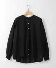 ZMBGE35128 al'aise modulation(アレーズモジュレーション) コットンシアーバンドカラーシャツ ブラック