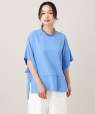 ZMBGE36139 al'aise modulation(アレーズモジュレーション) スクエアヘムドロップショルダーブラウス ブルー