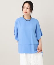 ZMBGE36139 al'aise modulation(アレーズモジュレーション) スクエアヘムドロップショルダーブラウス ブルー