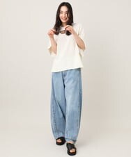 ZMBGE36139 al'aise modulation(アレーズモジュレーション) スクエアヘムドロップショルダーブラウス アイボリー