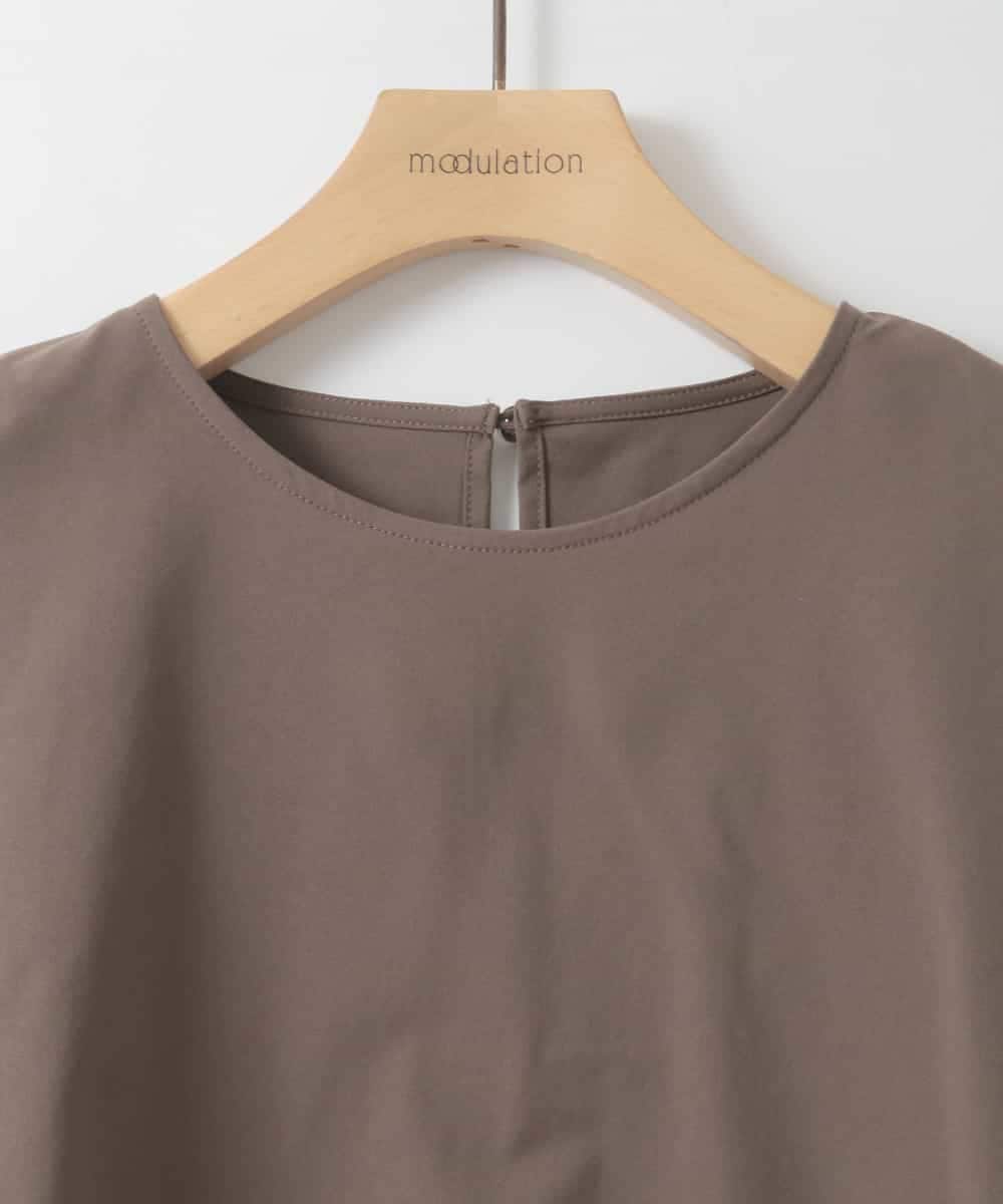 ZMBGE37080 al'aise modulation(アレーズモジュレーション) 【洗える/UV】ボックスフレアストレッチカットソー ブラウン