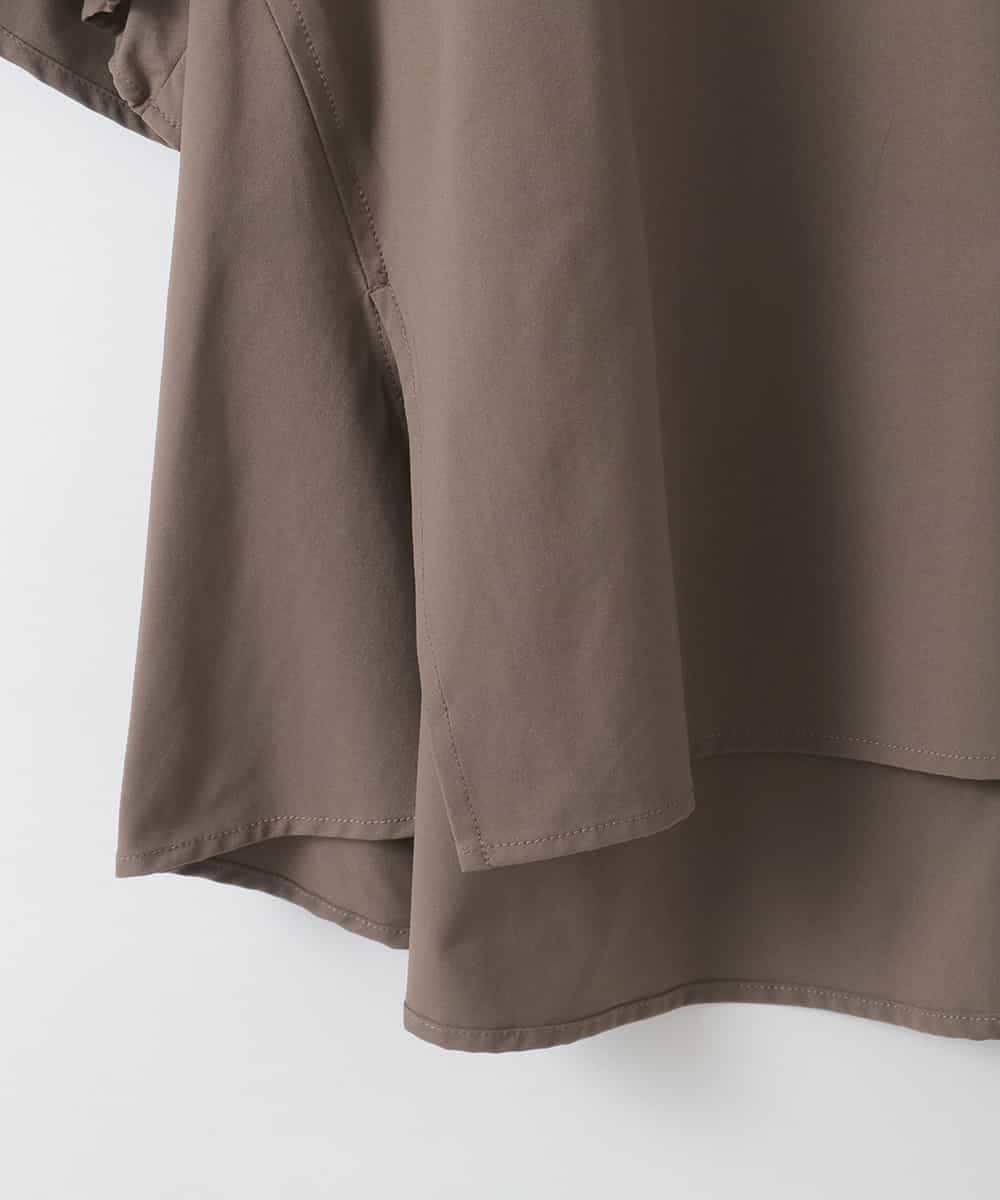 ZMBGE37080 al'aise modulation(アレーズモジュレーション) 【洗える/UV】ボックスフレアストレッチカットソー ブラウン